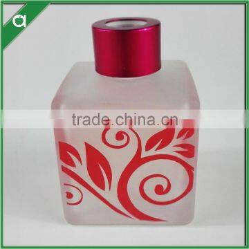 Red Flower Glass Bottle for 100ml Reed Diffuser Oil With Aluminium Crown Cap photo-2