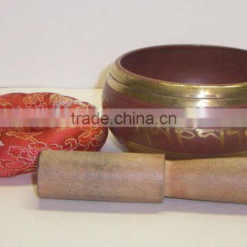 High Quality Colored Handmade in Nepal Tibetan Meditation Singing Bowl photo-2