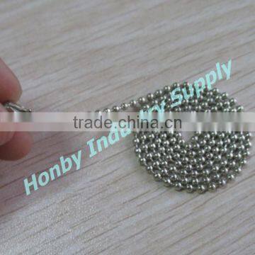 Customizable 2.4mm stainless steel hang tag ball chain with connector