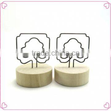 New Design OEM tree Shaped Wooden Base Memo Clips