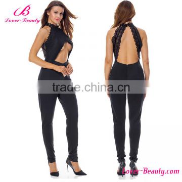 Big Discount Women Fashion Fitness Black Jumpsuit Sexy