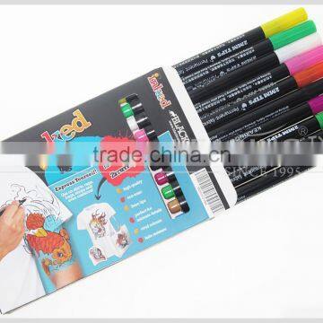 Kearing Brand non toxic safe Permanent Fabric marker with 10pcs per set in customized package #FM106