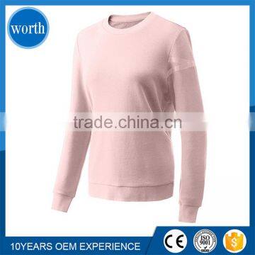 UK Slim Fit Fashion Simple Light Pink Lady Sweatshirts Bulk in China photo-2