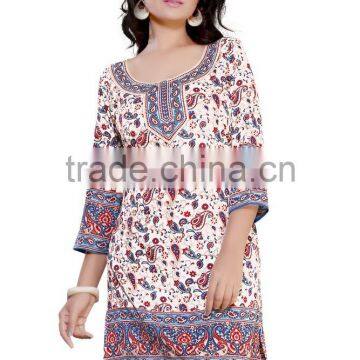 Printed Designer Canvas Crape Styles Kurtis photo-3