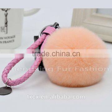 CX-R-24 Keychain Genuine Rex Rabbit Fur Mobile Phone Charm photo-6