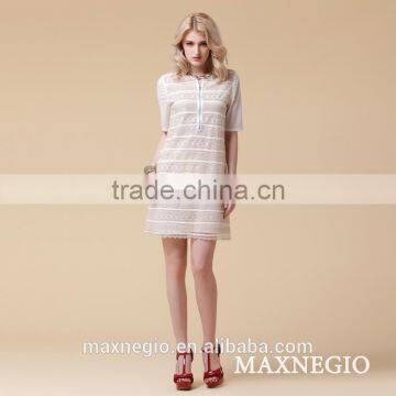 Modern Lace Matching Long Sleeve Celebrity Mini Dress photo-5