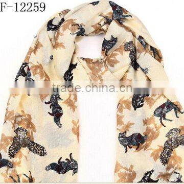 Fashion Popular Chiffon Voile Animal Scarf photo-3