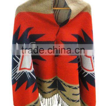 Fashion designer 100%acrylic hot sale geometric New shawl