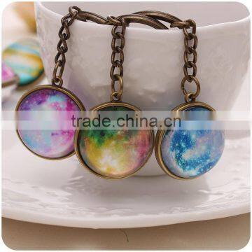 Exquisite Bronze Metal Starry Sky Bag Hanger,creative Cartoon Keychains,planet Car Key Holder photo-3