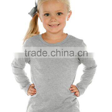 100% Cotton Pink t Shirts 120gsm Wholesale Toddlers Crew Neck Long Sleeve Tshirt Kids Clothing OEM photo-6