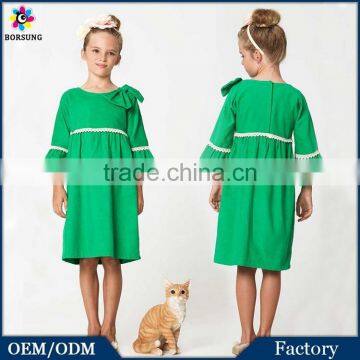 Western Girls Fall Outfits Latest Cotton Frock Designs Kids Flower Girls Puffy Birthday Party Dress