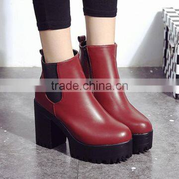 Zm50397b Autumn and Winter Europe Women Shoe Chunky Heels Brushed Lady Short Boots photo-3