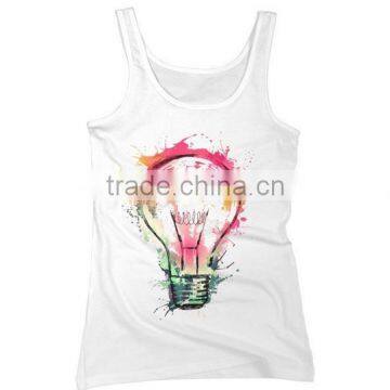 China Custom 100 Cotton Muscle Printed Tank Top Wholesale photo-6