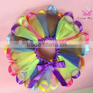 Rainbow Wholesale Princess Dance Girls Puffy Tulle Mini Skirt Baby Fluffy Ruffle Tutu Dress LBLSX-RT5066 photo-5