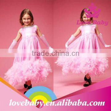 Wholesale 2015 New Stylish Boutique Feather Fairy Baby Girls Long Dress