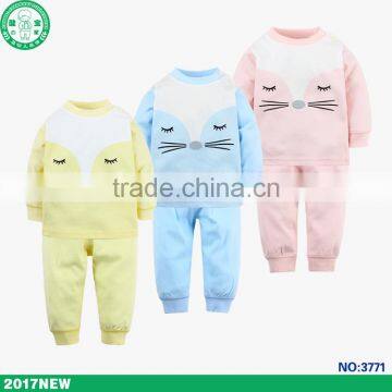 wholesale cotton baby sleep suit kids cotton pajama sets