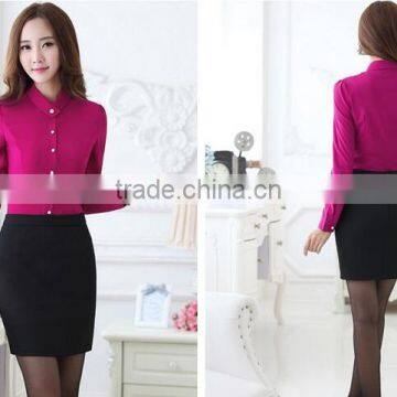 Wholesale Stand Collar Women Formal t Shirts New Fashion Pretty Ladies Clothing