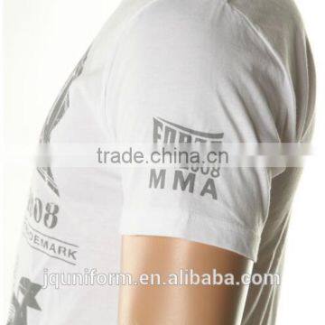 2016 Custom Logo Print White T Shirt 100% Cotton Washed & Printed Customized T-shirt photo-4