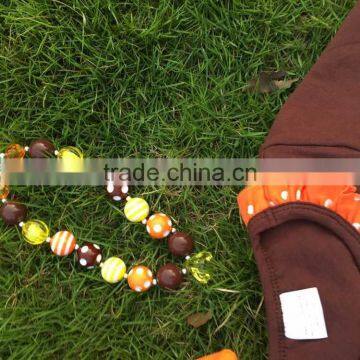 Girls Fall Dress Girls Thanksgiving Dress Kids Bling Bling Turkey Dress Girls Ruffle Dress With Necklace and Headband photo-3