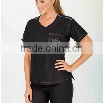 Unisex Black V-Neck Medical Scrubs Set