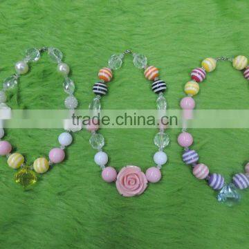 Children Boutique Necklace Flower Pearl Colorful Necklace Baby Girl Party Necklace photo-2