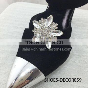 Hot sales Silver Decorative shoes Clips On Rhinestones Metal Shoe clips for Wedding Shoe Accessories