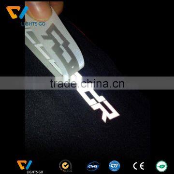 Silver Grey Heat Transfer Printing Engraved Reflective Logo for T-shirt Heat Transfer Sticker photo-5