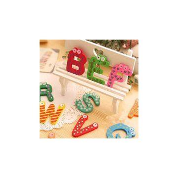 Wooden Inkjet Sticker Alphabet Fridge Magnets(M02)