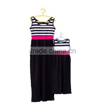 Wholesale Stripes Mommy and Me plus size cotton maxi dress