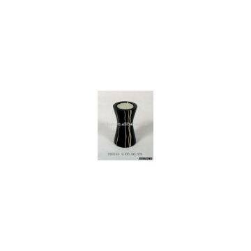 Black Decorative Mosaic Wood Candle Holder