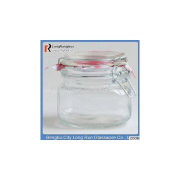 LongRun 17oz Round Glass Jars With Clamp Lids Funny Glass Holder Wholesale