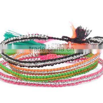 Woven Braided Seed Small Bead Single Wrap Friendship Bracelet with Tiny Tassel Fashion Handmade Beaded Bracelet Jewelry