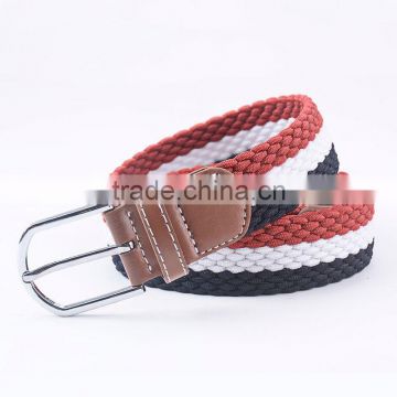 Customized casual style mens braided elastic stretch belt, men knit belt