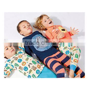 Full sleeve childrens sleepwear lion print pajamas manufacturer