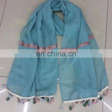 Fashion Sequin Strap Tassel Women Custom Cotton Scarf