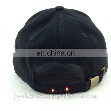 Uique back strap built-in red leds baseball cap Front bill built-in leds acrylic baseball cap