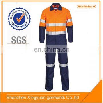 China Manufacturer EN11612 Orange Flame Retardant Work Mens Coveralls With Reflector