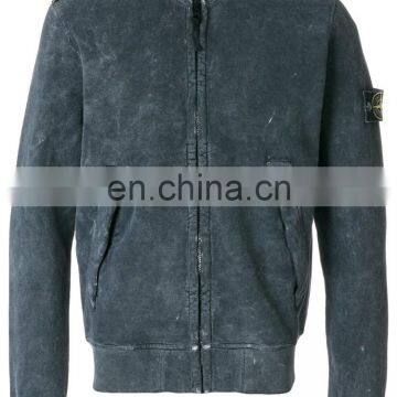 100% Polyester Grey Cotton Washed Zip Hoodie From Wensfashion Custom Fitness Hoodies photo-2