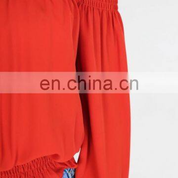 New Design Long Sleeve Ladies off Shoulder Crop Top,women off Shoulder Blouse photo-6
