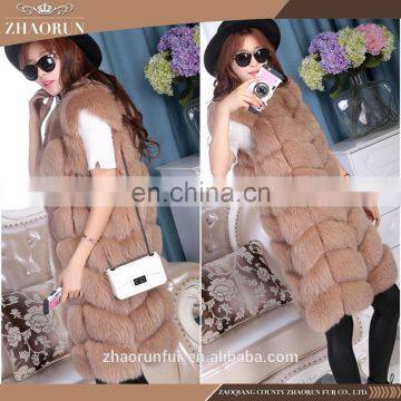 Plus size real fox fur vest and fur coat with multiple color