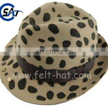 high quality spot trilby wool hat, pure smooth wool felt hat