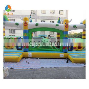 Outdoor Inflatables, Bouncer With Many Obstacles And Parrots