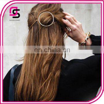 2017 y i Wu Chinese supplier latest round metal fashion hair pin accessories for girls