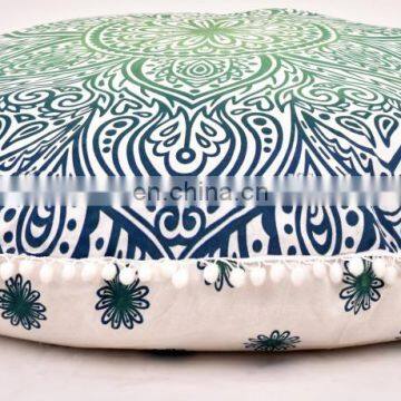 Round Pillow Cover Ombre Mandala Cushion Cover Pillow Case Indian 2017 Round Meditation Ottoman Pouf 32"