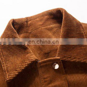 Hot Sale Fashion Women Corduroy Windbreaker Jacket Coat photo-6