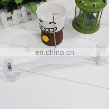 China Hot Sale Transparent Trousers Plastic Hanger with Clips