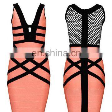 bandage sleeveless designer one piece paty dresses , sexy bodycon woman fashion latest dress design