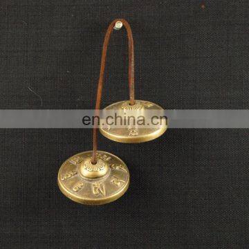Vintage-Tibetan-Buddhist-Tingsha-Bells-Handcrafted-in-Nepal-Om-Mani-Padme-Hum Small Tibetan Tingsha Cymbals Bell Om Mani Padme photo-4