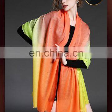 Winter scarf 100% wool gradient lady scarf wholesale scarf orange