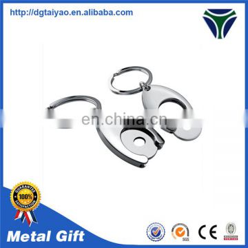 Wholesale metal euro coin holder keychain